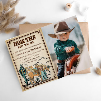 Cowgirl Rodeo Geburtstag Wie der Westen ein Foto w Einladung