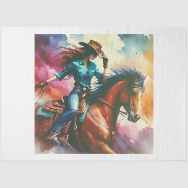 Cowgirl Rodeo Seidenpapier (Vorderseite)