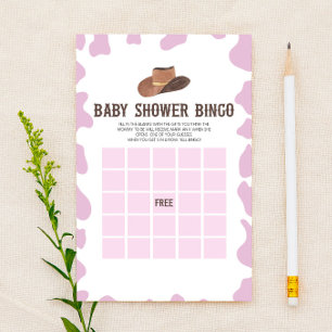 Cowgirl Rodeo Western Bingo Baby Showspiel Briefpapier