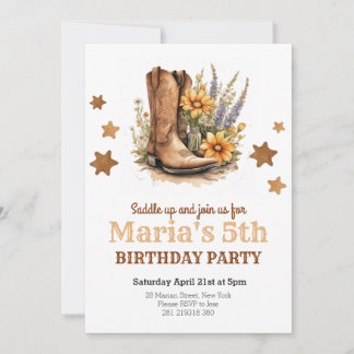 Cowgirl Rodeo Western Birthday Einladung