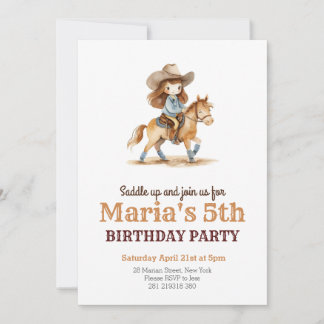 Cowgirl Rodeo Western Girl Birthday Einladung
