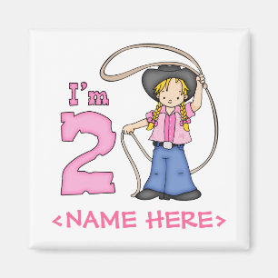 Cowgirl Roper 2. Geburtstag Magnet