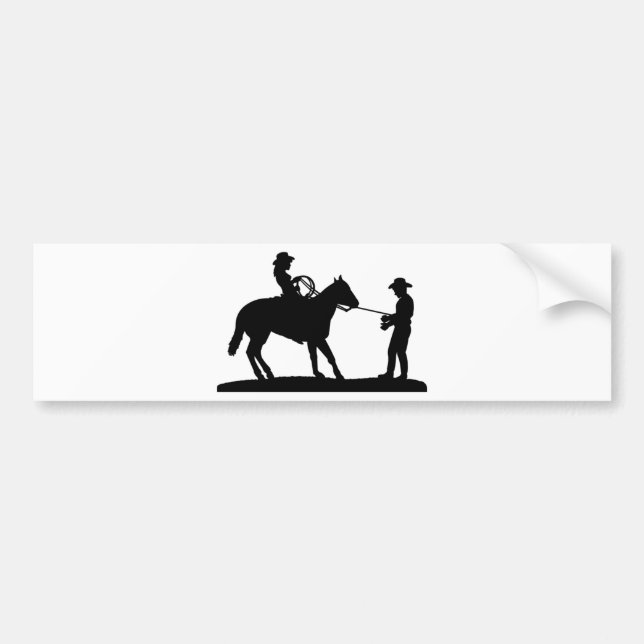 Cowgirl-Roping Cowboy Autoaufkleber (Vorne)