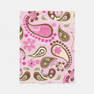 Cowgirl Rosa Braun Paisley Blumen Land Texas Fleecedecke