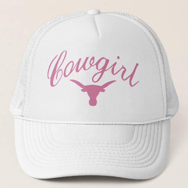 Cowgirl-Rosa und Weiß Truckerkappe (Vorderseite)
