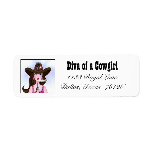 COWGIRL Rücksendeadressen-Aufkleber (Vorne)