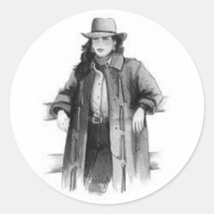 Cowgirl Runder Aufkleber