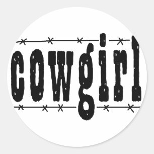Cowgirl Runder Aufkleber