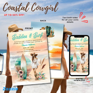 ⭐ Cowgirl Rustic Beach Bachelorette Bridal Einladung