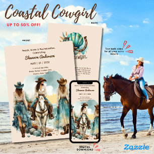 ⭐ Cowgirl Rustic Rodeo Bride Party Pferde Einladung