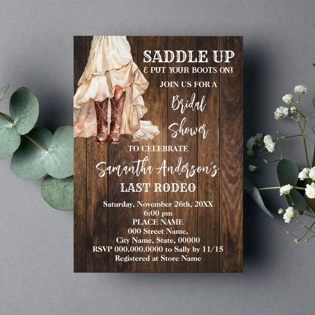 Cowgirl Saddle Up Western Brautparty Einladung (Von Creator hochgeladen)
