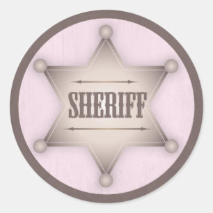 Cowgirl-Sheriff-Abzeichen-Western-Baby-Dusche Runder Aufkleber