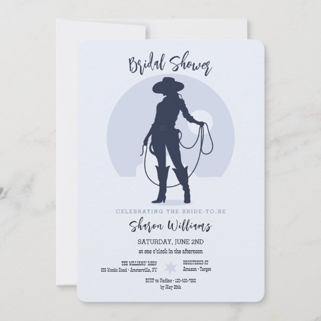 Cowgirl Silhouette Brautparty Einladung (Vorderseite)