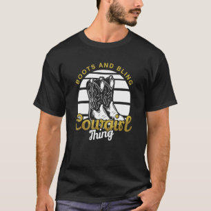 Cowgirl-Stiefel Glanz Süße Blume Liebe Land T-Shirt