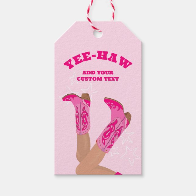 Cowgirl-Stiefel Maß Geschenkanhänger (Vorderseite)