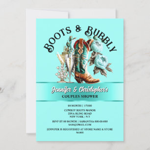 Cowgirl Stiefel Peony Aqua aquamarin Bläserglasur Einladung