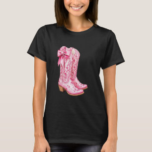 Cowgirl-Stiefel Rosa Baby-Schleife Preppy y2k Coqu T-Shirt
