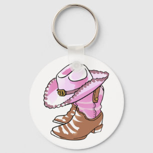 Cowgirl-Stiefel und Hut Schlüsselanhänger