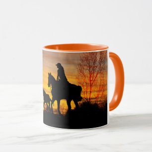 Cowgirl Sunset Horseback Ride Coffee Mug