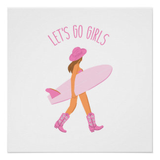 Cowgirl-Surfer-Druck Poster