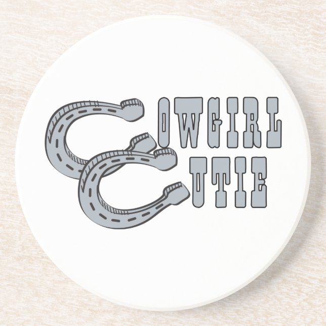 Cowgirl-Süsse Sandstein Untersetzer (Vorne)