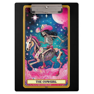 Cowgirl Tarot Skelett – Einzigartiges Western-Skel Klemmbrett