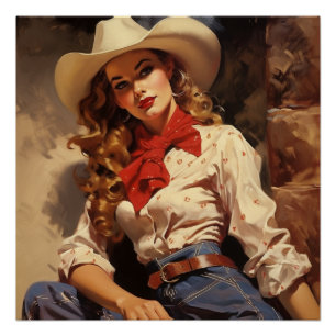 Cowgirl-Träumereien im Stil: Wild-West-Geflüster Poster