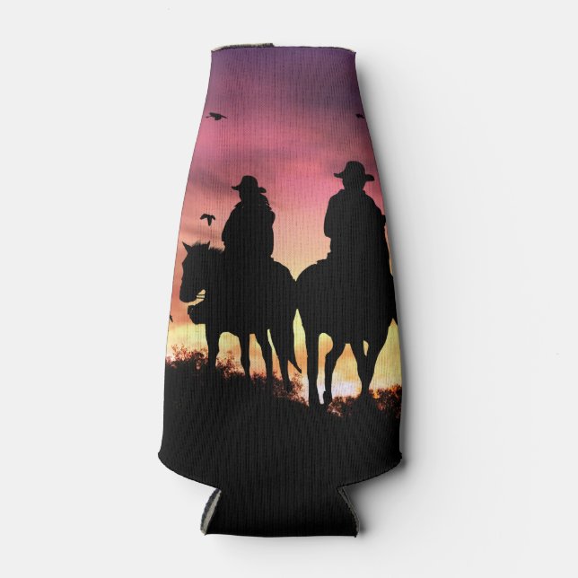 Cowgirl und Cowboy Country Western Romantik Flaschenkühler (Vorderseite)