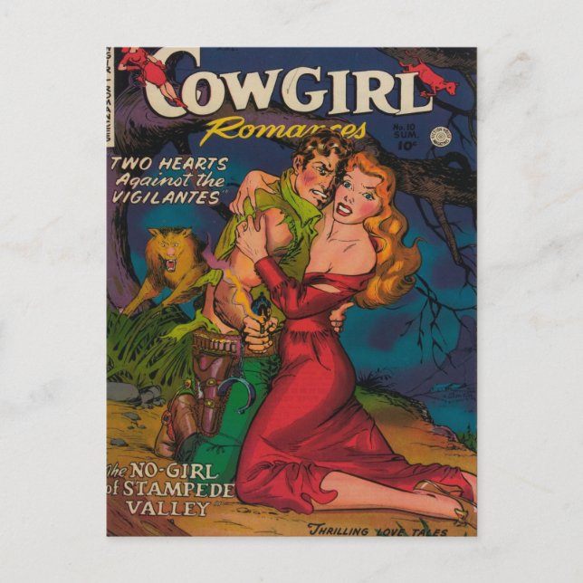 Cowgirl und Cowboy Postkarte (Vorderseite)