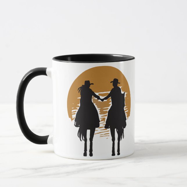 Cowgirl und Cowboy Tasse (Links)