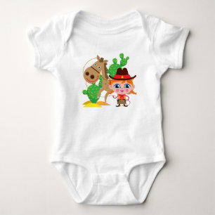 Cowgirl und Pferd Baby Strampler