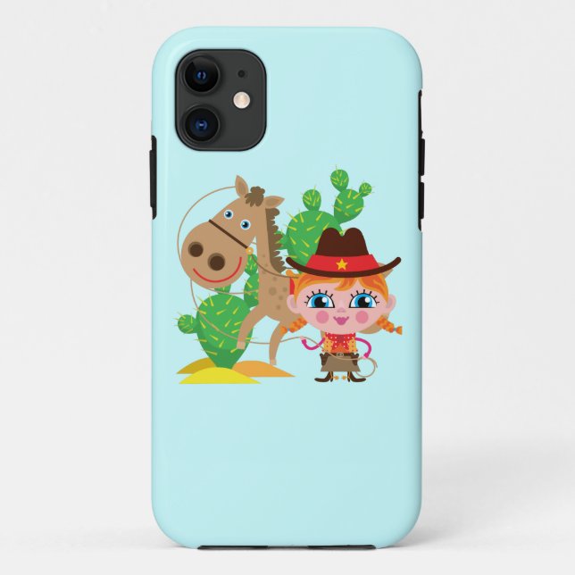 Cowgirl und Pferd Case-Mate iPhone Hülle (Rückseite)