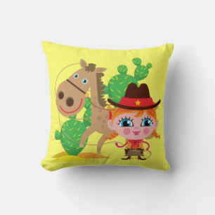 Cowgirl und Pferd Kissen