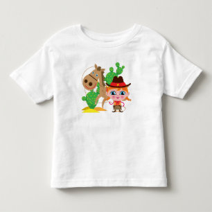Cowgirl und Pferd Kleinkind T-shirt
