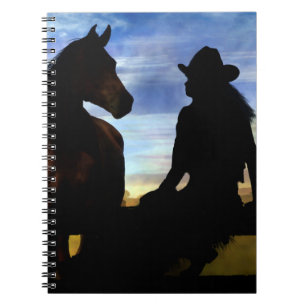 Cowgirl und Pferd Notizblock