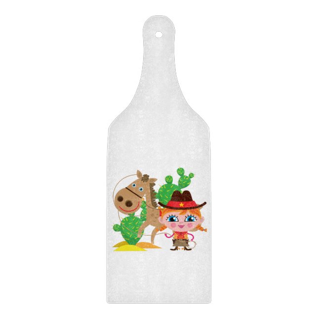 Cowgirl und Pferd Schneidebrett (Vorderseite)