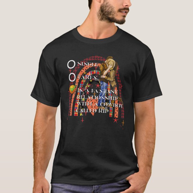 Cowgirl Valentine Cowboy Dreams Romantic Rip Horse T-Shirt (Vorderseite)