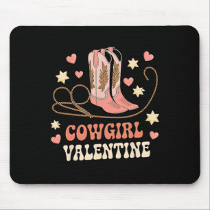 Cowgirl Valentinstag Rosa Stiefel Y2k Landmädchen  Mousepad