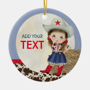 Cowgirl-Verzierung Keramikornament