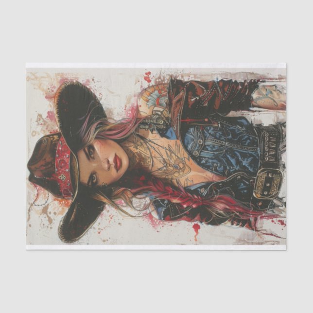 Cowgirl Vibes1 Seidenpapier (Vorderseite)