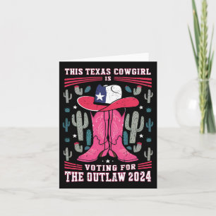 Cowgirl Voting for Outlaw Funny Pro Trump 2024 Wom Karte