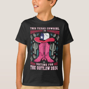 Cowgirl Voting for Outlaw Funny Pro Trump 2024 Wom T-Shirt
