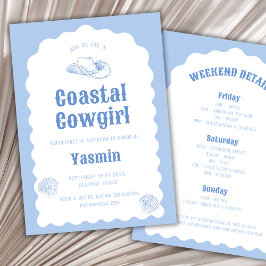 Cowgirl Wavy Nautical Bachelorette Weekend Einladung