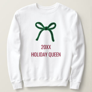 Cowgirl-Weihnachten Burgundergrüner Bogen Benutzer Sweatshirt