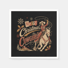 Cowgirl-Weihnachten Serviette