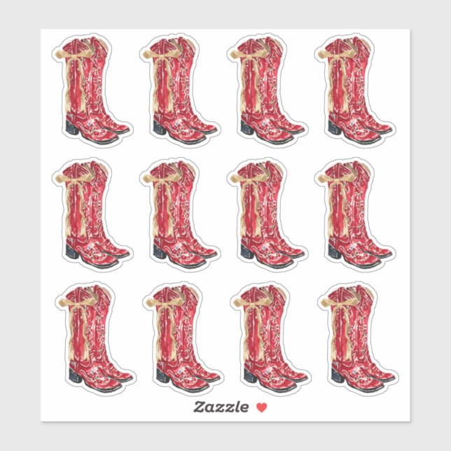 Cowgirl Weihnachts-Umschlag Aufkleber (Blatt)