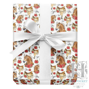 Cowgirl-Weihnachtspapier Geschenkpapier