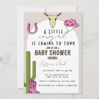 Cowgirl Western Babydusche Einladung