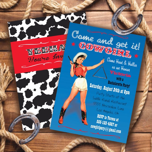 Cowgirl Western Bachelorette / Invitation de fête  (Créateur téléchargé)