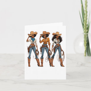 Cowgirl Western Country Texas Rodeo Black African Karte